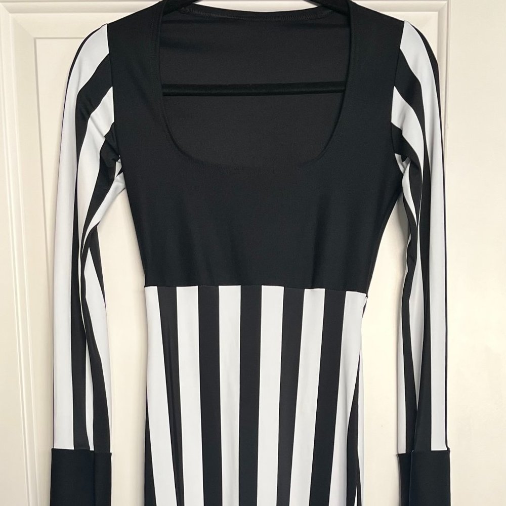 Black and White Striped Tina Carlyle "The Mask" Dress XS